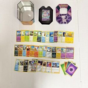 Pokemon Trading Cards Tin OPEN Card 40 Lot Plus 2 Bonus Cards Not Pictured